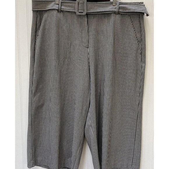 Lane Bryant NWT ‘The Lena’ Curvy Fit Houndstooth Belted Culotte Crop Pant-22 - Picture 1 of 12